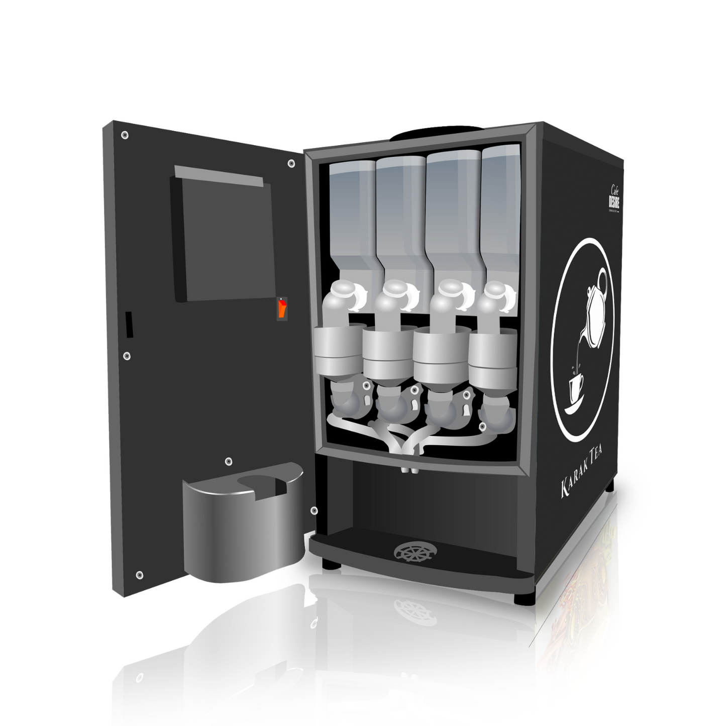 LED Coffee Tea Vending Machine - 4 Lane