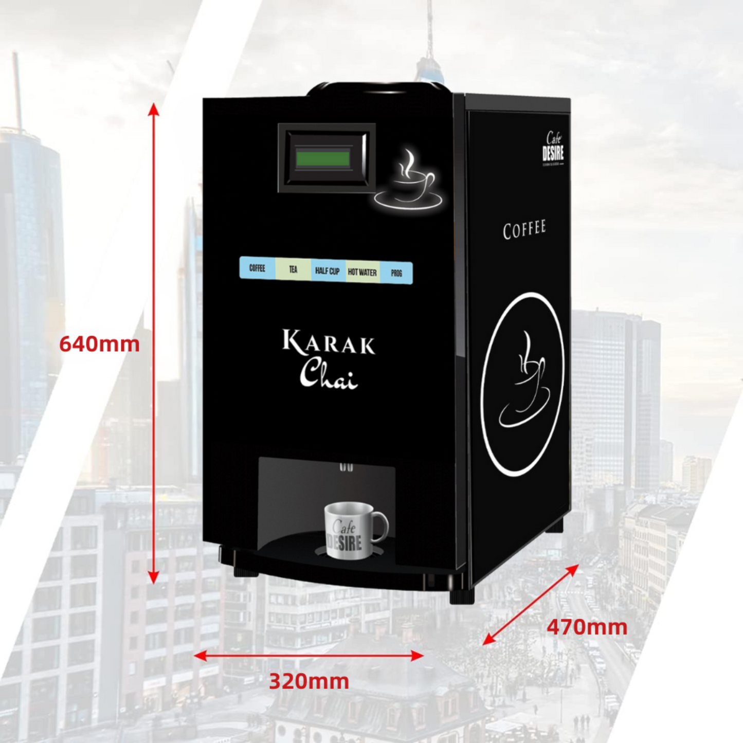LED Coffee Tea Vending Machine - 4 Lane